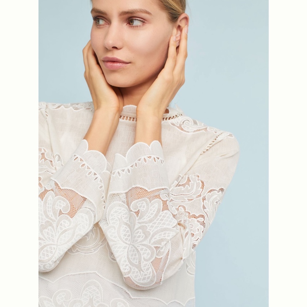 Anthropologie James Coviello Alice Lace Blouse